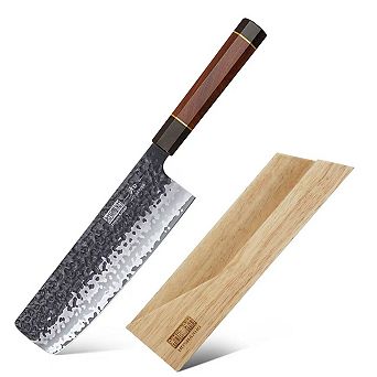 HOSHANHO 7" Japanese Nakiri High Carbon Steel Chef Knife with Sheath