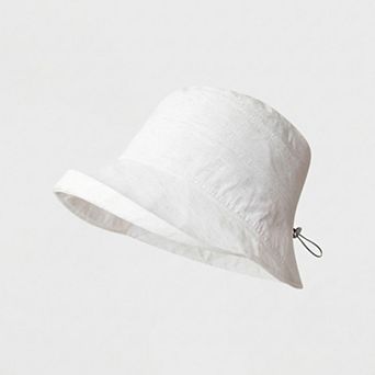 Bucket Hat with Adjustable Back Buckle and Wide Brim