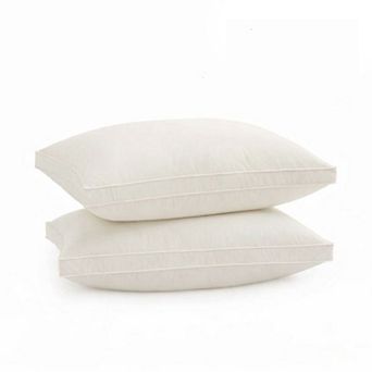 Unikome Luxury 4-Layer Gusseted Down Around Feather Bed Pillows, Set of 2