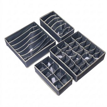 4 pc Drawer Organizer Set with Divided Compartments