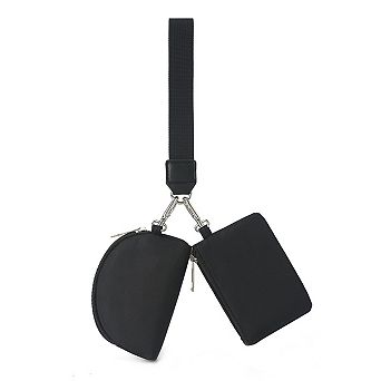 Mini Wristlet Pouch and Card Holder Set with Zip Closure