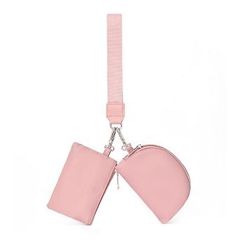 Mini Wristlet Pouch and Card Holder Set with Zip Closure