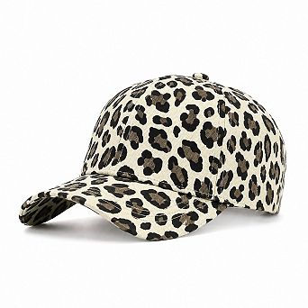 Leopard Print Baseball Cap Adjustable Curved Brim Casual Animal Print Hat