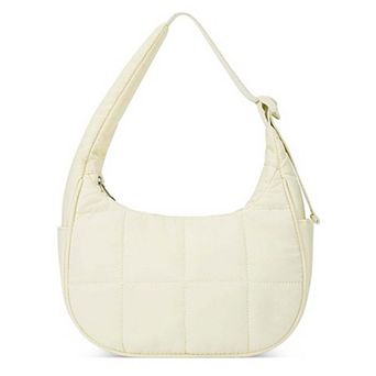 Quilted Nylon Hobo Shoulder Bag with Adjustable Strap and Multiple Pockets