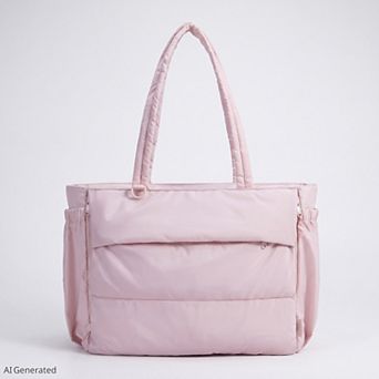 Oversized Padded Tote Bag with Multi Outer Pockets and Long Padded Shoulder Straps