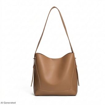 Bucket Shoulder Bag with Adjustable Strap and Interior Zipper Pouch