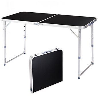 4FT Portable Aluminum Folding Table,Portable Outdoor Picnic BBQ Buffet Serving Table