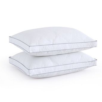 Unikome Gusseted Goose Down & Feather Bed Pillows for Side and Back Sleepers, Set of 2