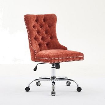 Storycute Tufted Upholstered Office Chair with Metal Base Adjustable Height and Swivel