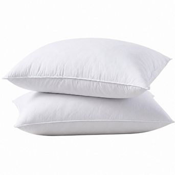 Unikome Quilted Goose Feather Bed Pillows, Set of 2