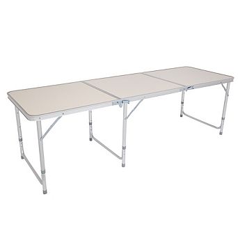 6ft Silver Outdoor Folding Table Aluminum Alloy Rectangular
