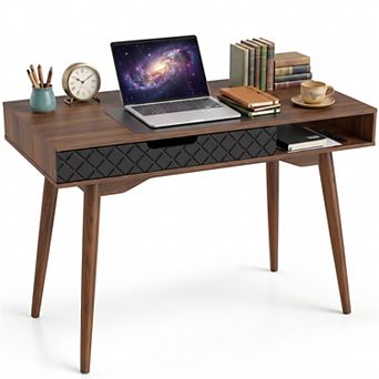 42.5" Modern Computer Desk with Drawer and Open Compartment, Laptop PC Work Table Writing Table