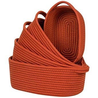 Rope Organizer Baskets Shelves Handle Countertop