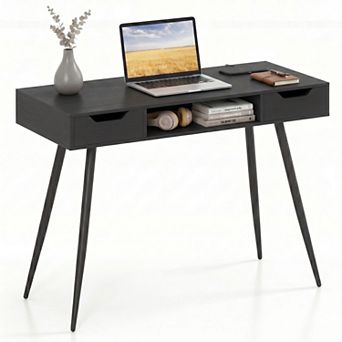 42.5 " Small Computer Desk with Drawers, Modern PC Laptop Table Computer Study Writing Workstation