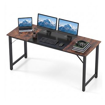 63" Modern Splice Computer Desk with Heavy Duty Steel Frame, Large Home Office Desk Executive Desk
