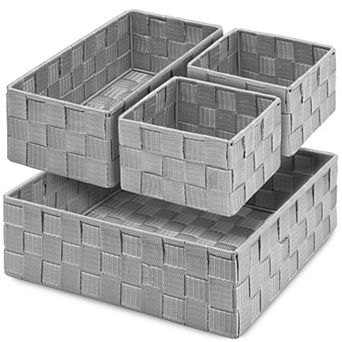 Woven Storage Baskets Cube Bin Organizer Set