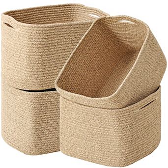 Woven Rope Storage Baskets Shelves Organizer 4 Pack