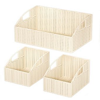 Wicker Basket Handwoven Storage Organizer with Handles