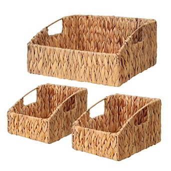 Wicker Basket Handwoven Storage Organizer with Handles