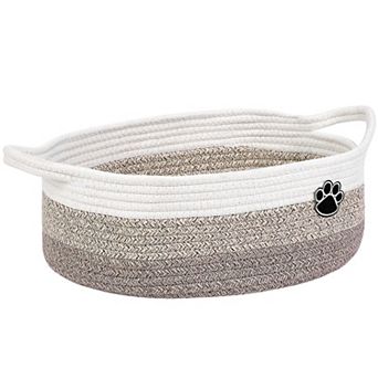 Dog Cat Rope Woven Storage Basket Box Bin Closet Living Room