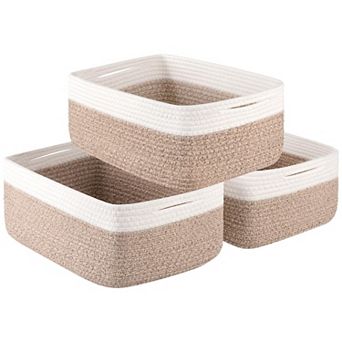Baskets Woven Shelves Closet Organizer Handle Gift Storage
