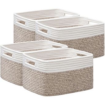 Woven Rope Storage Baskets Shelves Home Decor