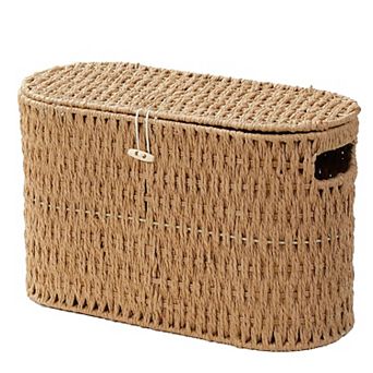 Rattan Toilet Paper Storage Basket Lid