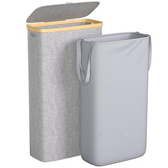 Slim Laundry Hamper with Lid Removable Bag Collapsible