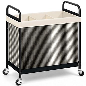 Rolling Laundry Hamper 3-Section Sorter Cart
