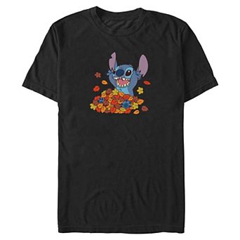 Big & Tall Disney's Lilo & Stitch Leaf Pile Fun Graphic Tee
