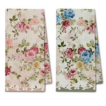 Boho Retro Botanical Dish Towel Set