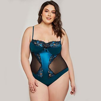 iCollection Satin & Lace Teddy - Plus Size