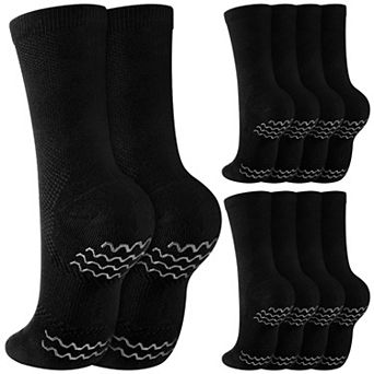 4 Pairs Womens Non Slip Dance Socks Cushioned Heel Pirouette Support