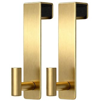 2-Pack Stainless Steel Over The Door Hooks For Organizing Coats Towels Robes