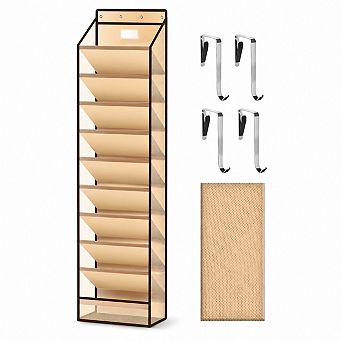 10-Pocket Over The Door Hanging Shoe Organizer 20 Pairs Sturdy Oxford Cloth Storage Rack