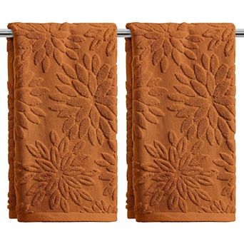 Dahlia Jacquard Hand Towels Soft Absorbent Bathroom Decor