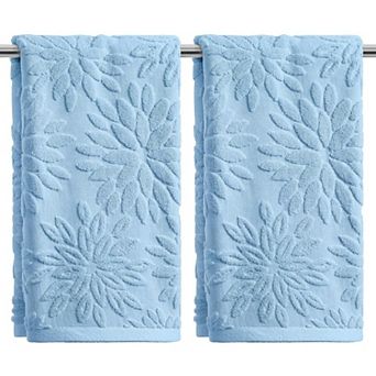 Dahlia Jacquard Hand Towels Soft Absorbent Bathroom Decor