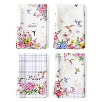 Bird Flower Kitchen Towel Quick Dry Dish Cloth Gift