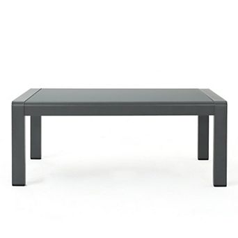 Cape Coral Outdoor Aluminum and Tempered Glass Coffee Table by Christopher Knight Home