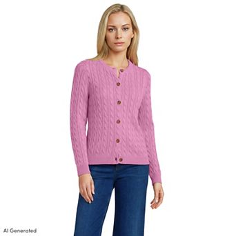 Women's Lands' End Drifter Cable Cardigan Sweater