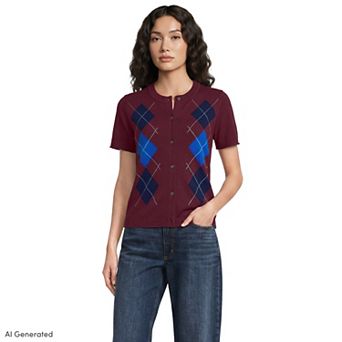 Women's Lands' End CashTouch Jacquard Cardigan Sweater