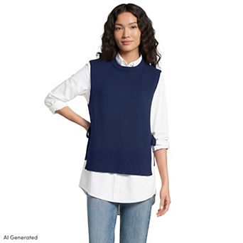 Women's Lands' End Drifter Side Tie Sweater Vest