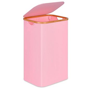 Laundry Hamper Lid Handles Foldable Clothes Basket