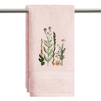 Floral Embroidered Hand Towel Farmhouse Style Bathroom Decor