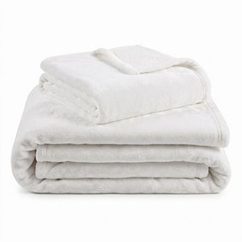 SUPERIOR Solid Soft Microfiber Fleece Throw Blanket 2 pc