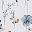White Blue Floral