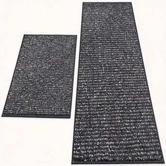 2 pc Kitchen Rugs Mats Non-slip Absorbent Stain Resistant Washable Runner