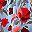 Floral Blue Red
