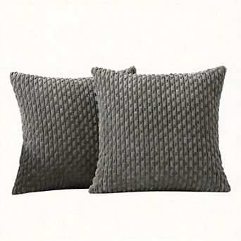 2 Pack 16" x 16" Kevin Corduroy Throw Pillow Covers Boho Striped Farmhouse Decor