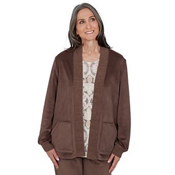 Women's Alfred Dunner Luxe Open-Face Cardigan Sweater